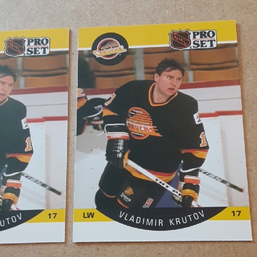 Vladimir Krutov Canucks Pro Set Hockey Rookie Cards